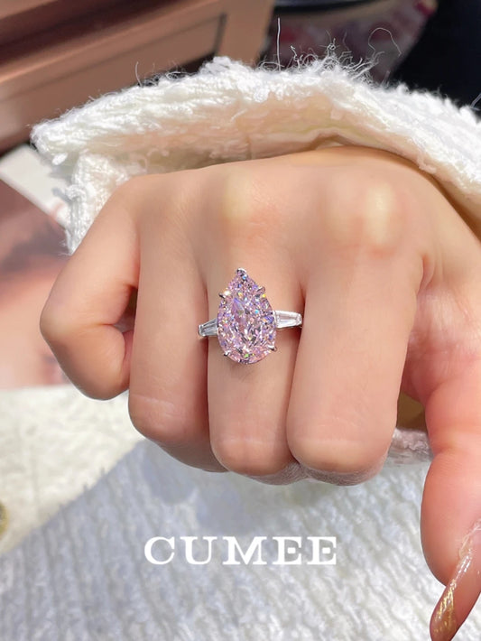 CUMEE large carat Pear artificial pink gemstone