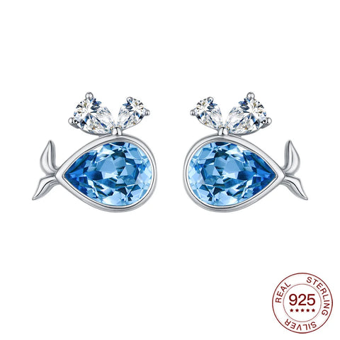 925 Sterling Silver Elegant Sparkling Lucky Clover Hoops Earring