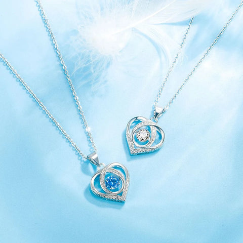 Real 925 Sterling Silver High Quality Jewelry Crystal Zircon Heart Pendant Necklace For Women Fashion FQL23257WH
