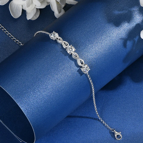 18k Gold Plated 5mm 1.5CTW Moissanite Infinity Bracelet