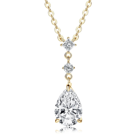 OXTAO 7x10mm 2.0ct Adjustable Water Drop Shape Moissanite Pendant Necklace Women's 925 Sterling Silver Luxury Jewelry Party Gift