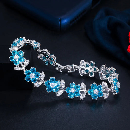 ThreeGraces Beautiful Light Blue Cubic Zirconia