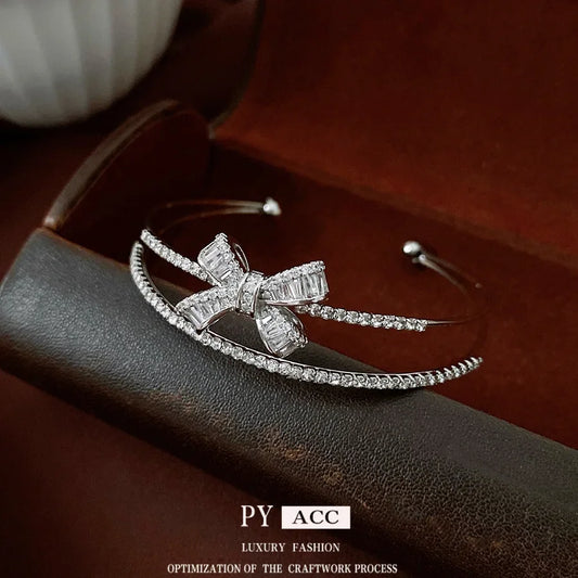 Ultra-Shiny Butterfly Knot Zircon Bracelet