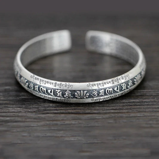 Prajnaparamita Heart Sutra Lotus Flower Bracelet