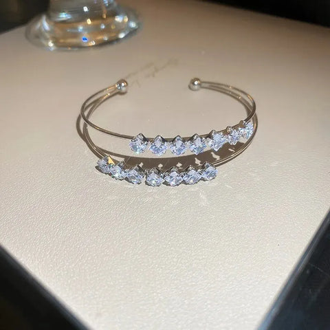 Zircon Bow Cuff Bracelet