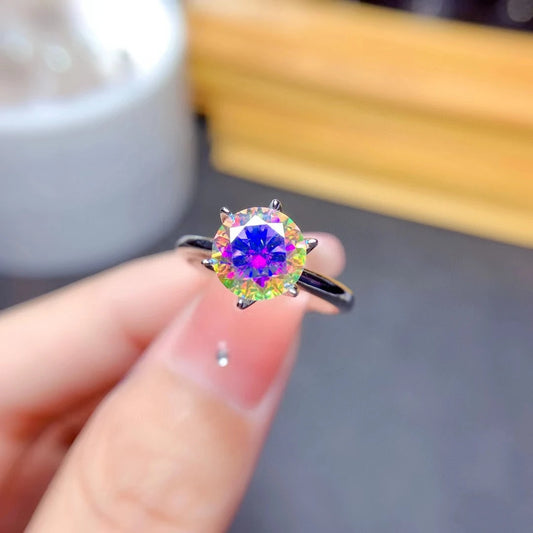 Red/Grey/Colorful Moissanite Ring