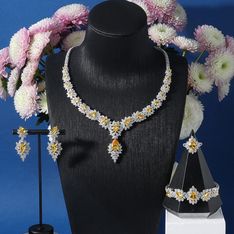 IN JEWELIFE Pink Cubic Zircon Party Necklaces Set Jewelry for Moroccan Women Bride Accessories Ladies Dropship Suppliers