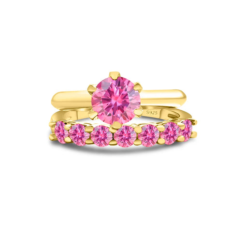 Total 1.7 carat moissantie ring set