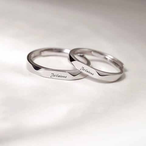 New Simple Couple Rings Silver