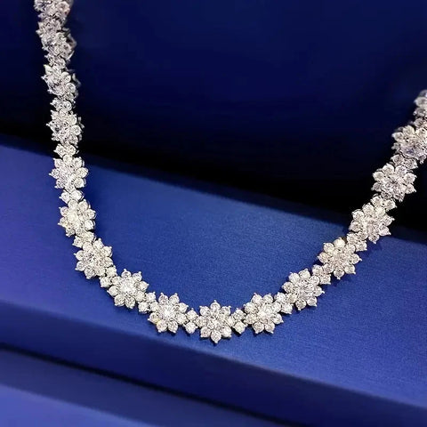 D VVS1 Moissanite Diamonds Bracelet Necklace For Women 925 Sterling Silver Jewelry Plated 18k Gold Bracelet Necklace For Wedding
