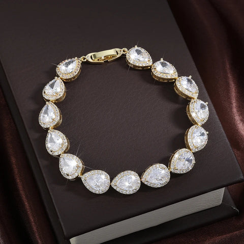 Geometric Water Drop CZ Bracelet