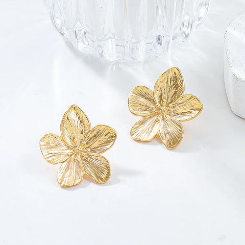 2PC Women's Fashion Trendy Stainless Steel Flower Earrings