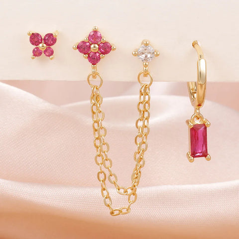 3PCS Exquisite Stainless Steel 12Earrings