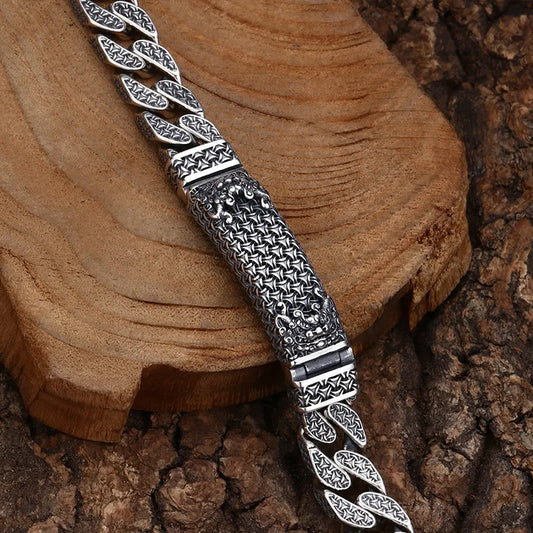 S925 Sterling Silver Armor Pattern Bracelet