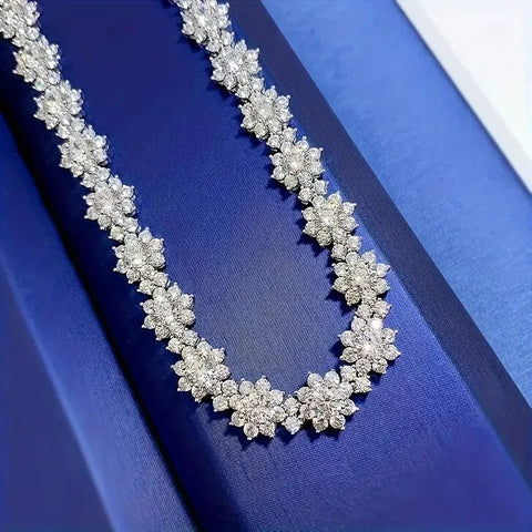 D VVS1 Moissanite Diamonds Bracelet Necklace For Women 925 Sterling Silver Jewelry Plated 18k Gold Bracelet Necklace For Wedding