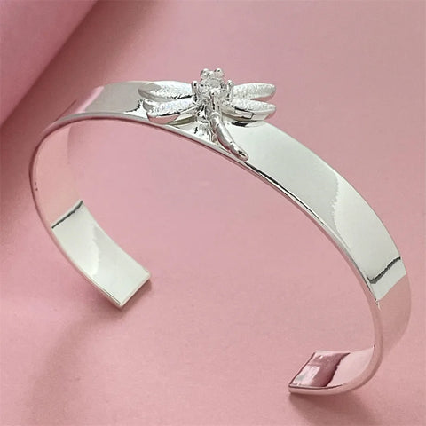 Fashion Silver Color Dragonfly Bangle