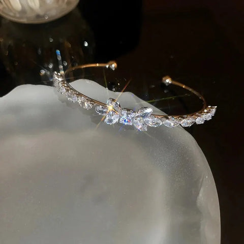 Zircon Bow Cuff Bracelet