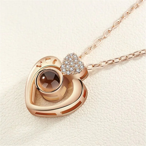 New Fashion Unisex Titanium Steel Necklace Heart Shaped Photo Picture Locket Lover Friend Pendant Chain Jewelry Accessoires