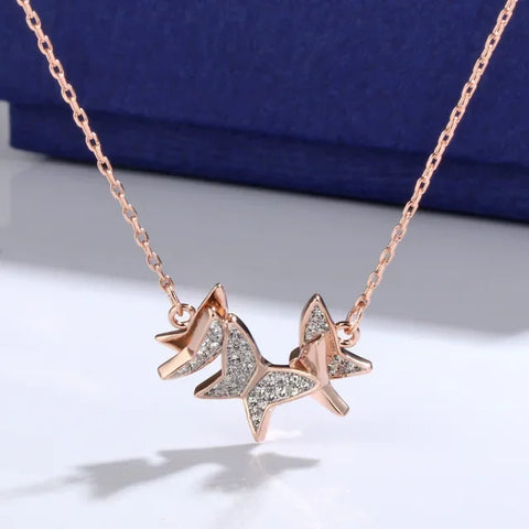 Original 2025 New Trend Fine Jewelry Set Charm Pink Butterfly Crystal Fashion Necklace Bracelet Earrings for Women's Party Gifts