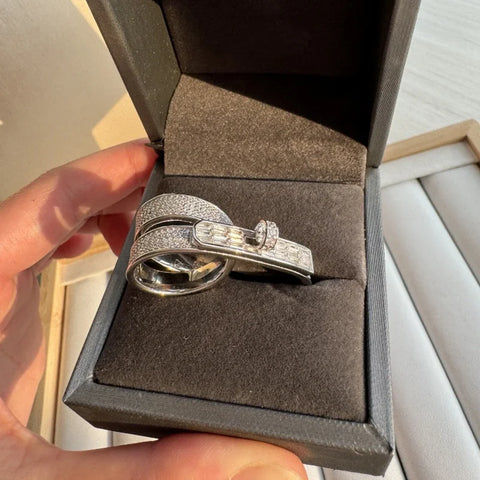 Bellux Unique Design 925 Silver Synthetic Zircon