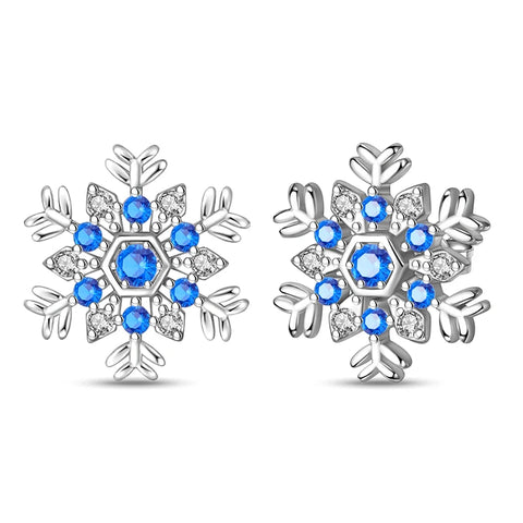 Women's 925 Sterling Silver Snowflake  Earrings