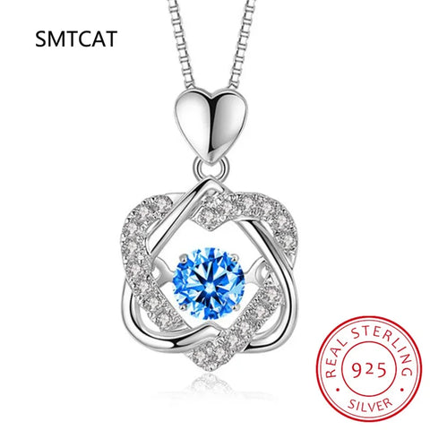 0.5ct GRA Moissanite Necklace for Women Sparkling Simulated Diamond Pendant Beating Heart S925 Silver Fine Jewelry Gift