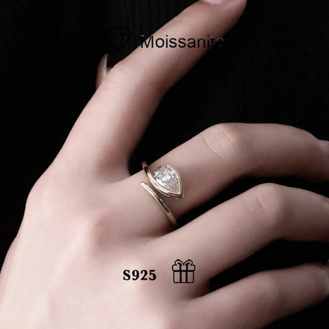 925 silver Mosan diamond ring