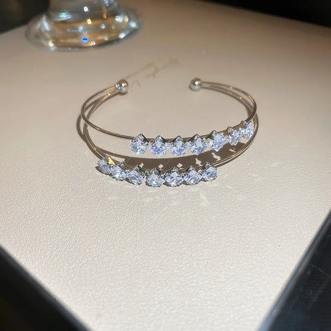 Zircon Bow Cuff Bracelet