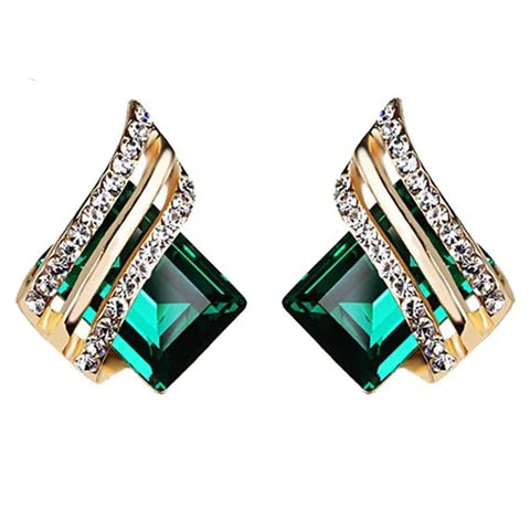 Fashion Gold-plated Zircon Earrings Crystal Earrings