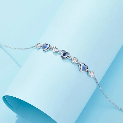 Luxury 925 Sterling Silver Blue Heart