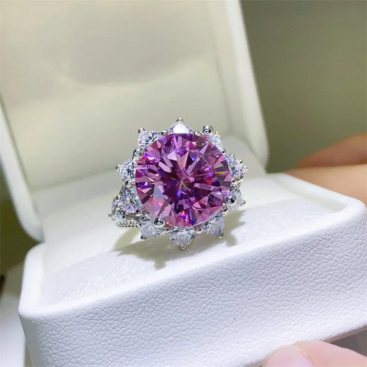 3/10 Carat Pink Moissanite Rings