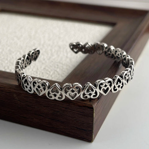 100% Solid 925 Sterling Silver Retro Bracelet