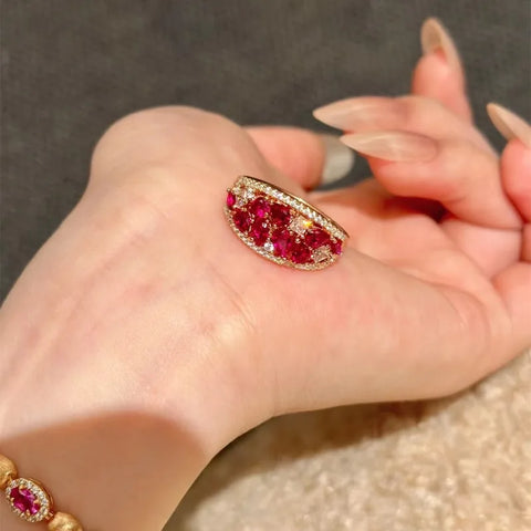 Light Luxury Shining Exquisite Ruby rings