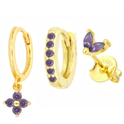 Cubic Zirconia Chain Hoop Earring