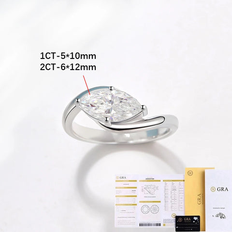 BXINY 1/2CT Marquise Moissanite Ring