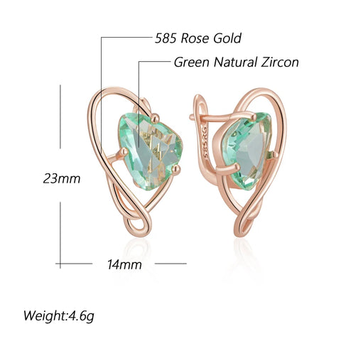 Wbmqda  Light Green Stone Geometric Drop Earrings