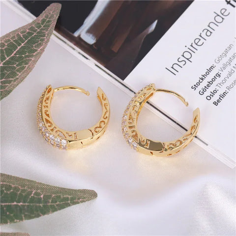 RAKOL Hollow Hoop: Dazzling CZ Hoops.