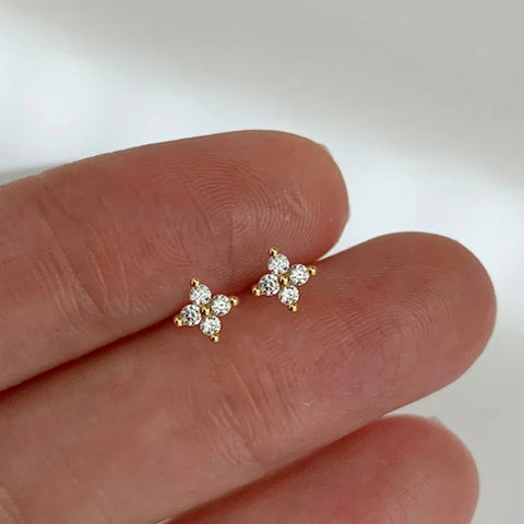 Huitan Eternity Love Earrings Ear Stud Piercing Silver