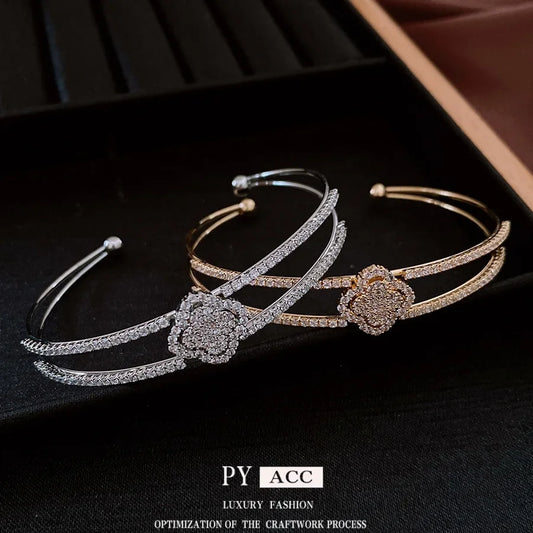 Double Layer Open Hand Bracelet