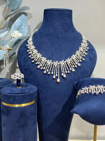 GODKI Famous Brand 2layers Luxury African Jewelry Sets For Women Wedding Party Zircon Crystal Dubai Bridal Jewelry Set Gift