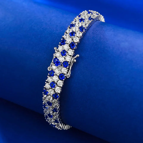 Charm Sapphire Moissanite Bangle Bracelet