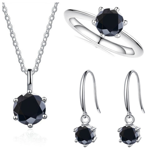 Total 2.5ct Solitaire 925 Sterling Silver moissanite Jewelry set for charm lady  for Women Fine Jewelry dating party gift