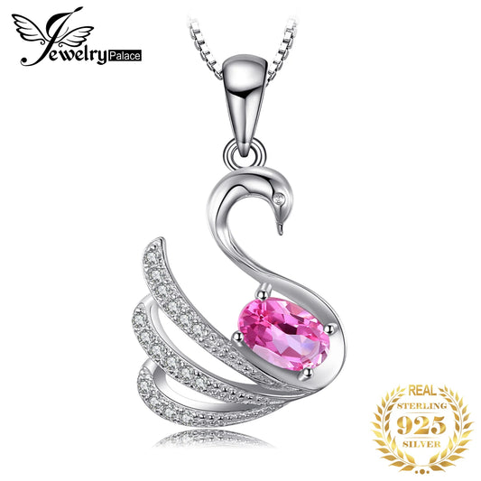 JewelryPalace Swan Oval Natural Pink Topaz