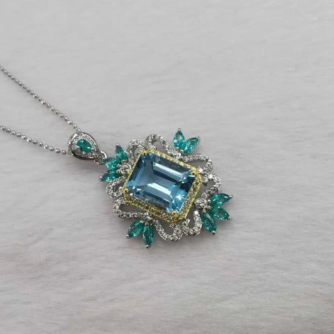 SACE GEMS New Trend Sky Blue Topaz Pendant