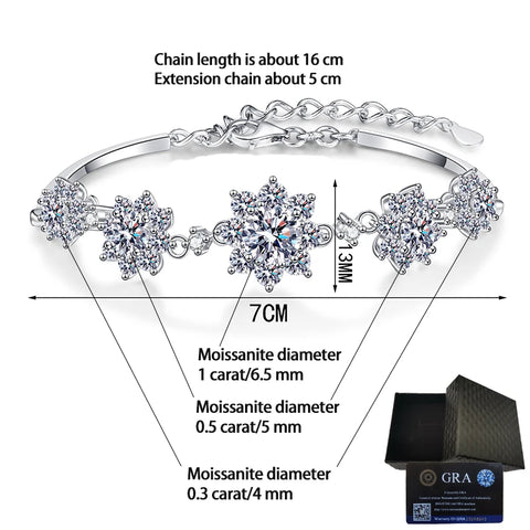 925 Silver 2.6 Carat Moissanite Bracelet