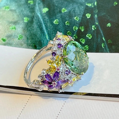 Bohemia Colored Gemstone Adjustable Ring