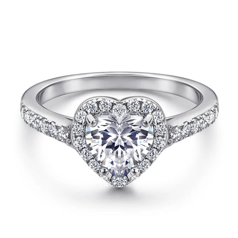 Pink Heart Moissanite Rings