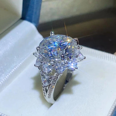 NKHOG 10CT Pink Moissanite Ring
