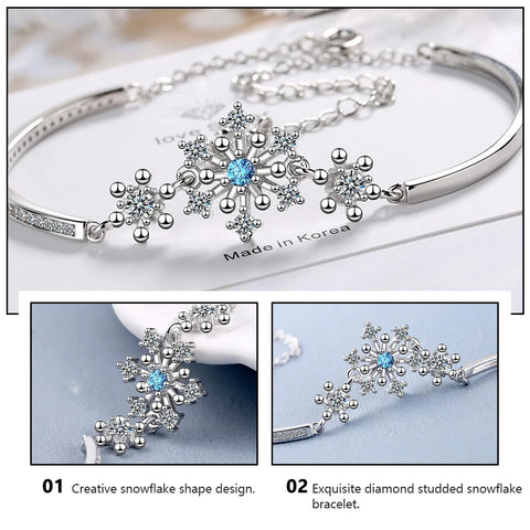 Snowflake Bracelet Rhinestone Bangle  Bracelets