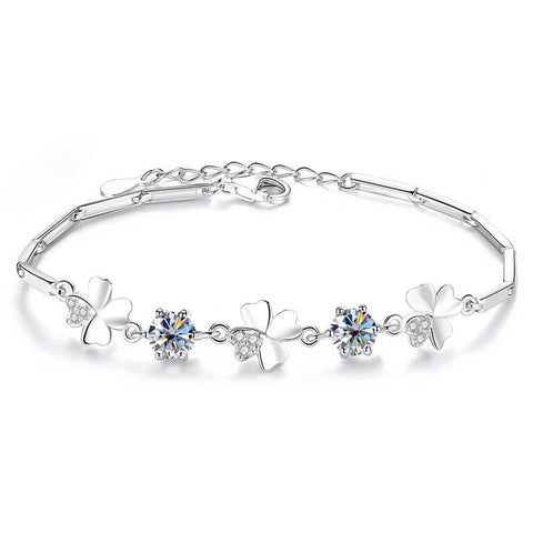 Butterflykiss Four Leaf Clover  Moissanite Bracelet